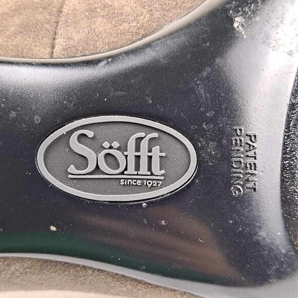 Sofft Size 8W Fiorella Gray Suede Leather Heels Flower on Front Round Toe NWOT - Picture 11 of 14